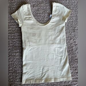 Women's white cream bodycon top